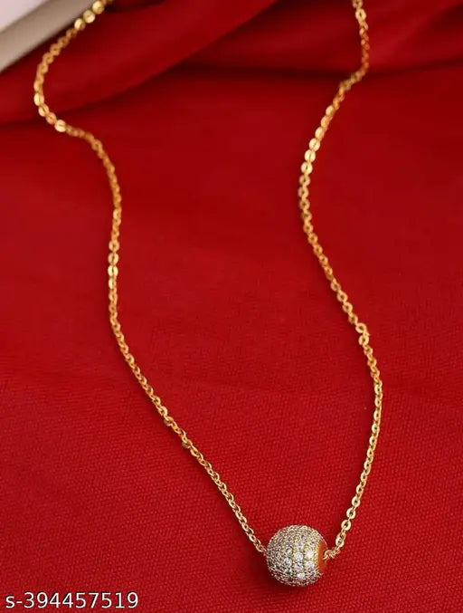 Twinkling Chunky Women’s Necklace & Chain - Gold Plated with Cubic Zirconia