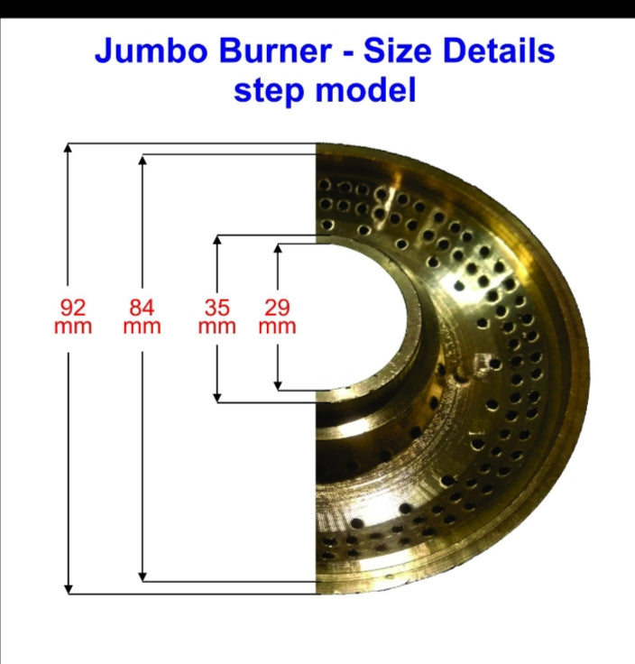 1 No. Jumbo Size Gas Stove Brass Burner with bottom suitable for all kind of Gas stove - Faritha