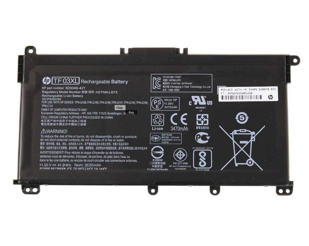 HP Laptop Battery TF03XL - Faritha