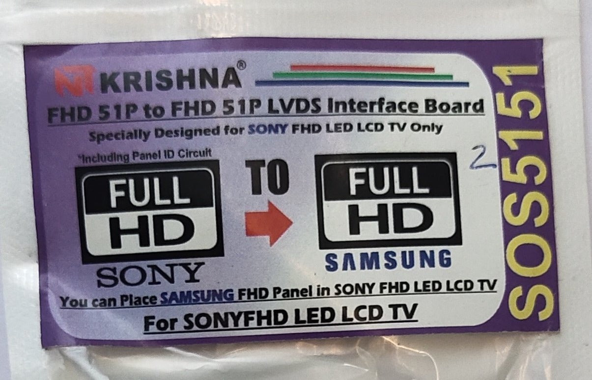 Sony to Samsung FHD 51P LVDS Interface Board SOS5151 - Faritha