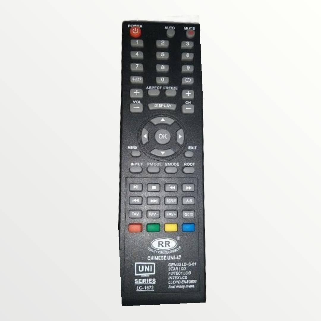 7 in 1 Remote for Genus Ld-g-01, Star LCD, Futec1 LCD, Intex LCD, Lloyd EN83801(LD42) - Faritha