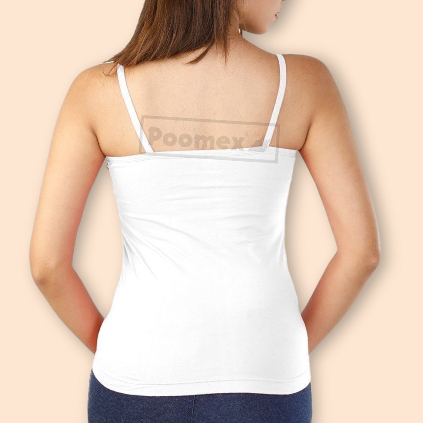 Poomex Comfed Cotton Ladies Slip Comisole Black, White, Skin Colour - Faritha