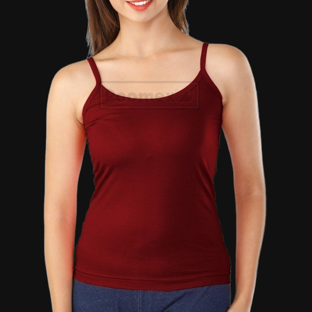 Poomex Comfed Cotton Ladies Slip Comisole Black, White, Skin Colour - Faritha