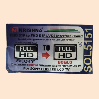 Sony to BOE/LG Convertor Interface Board FHD 51P to FHD 51P LVDS Interface Board - Faritha