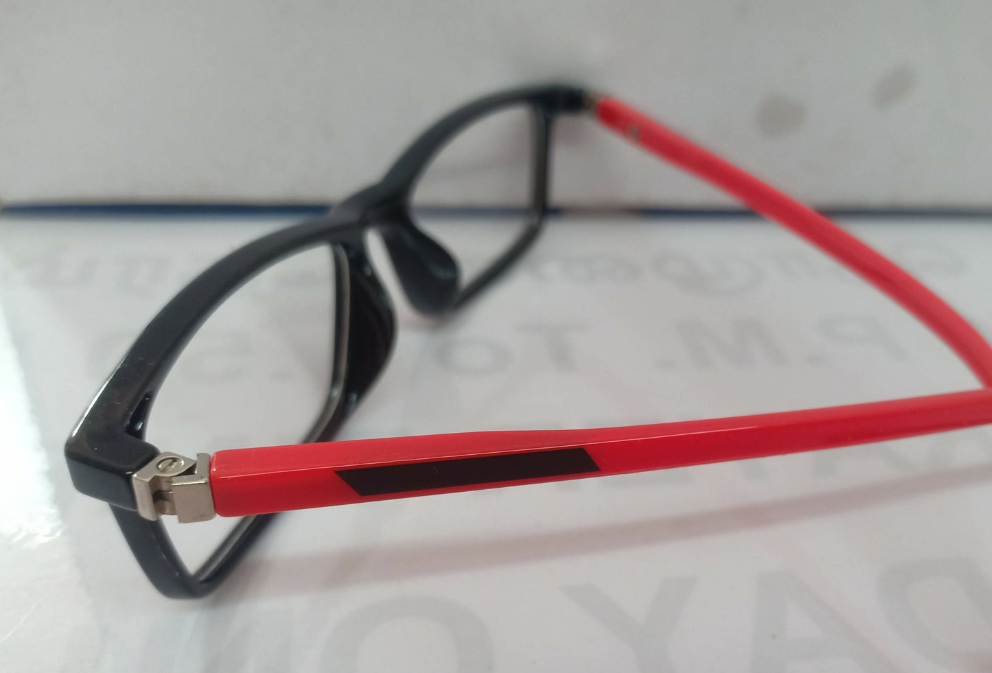 Red and black fiber material frame