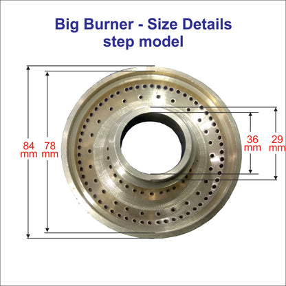 All the Type Gas Stove Bross Burner (small and big) Burner Dia Measurements Given - Faritha