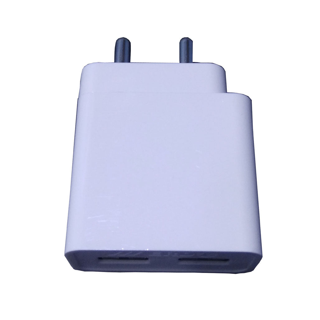 Dual USB Super Fast Charger with USB Cable for All Smart Phones (White) - Faritha