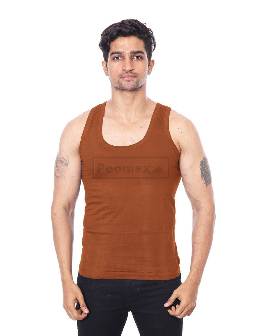 Poomex Gents Golden Colour Vest (Sleeveless & Half Sleeve) - Faritha