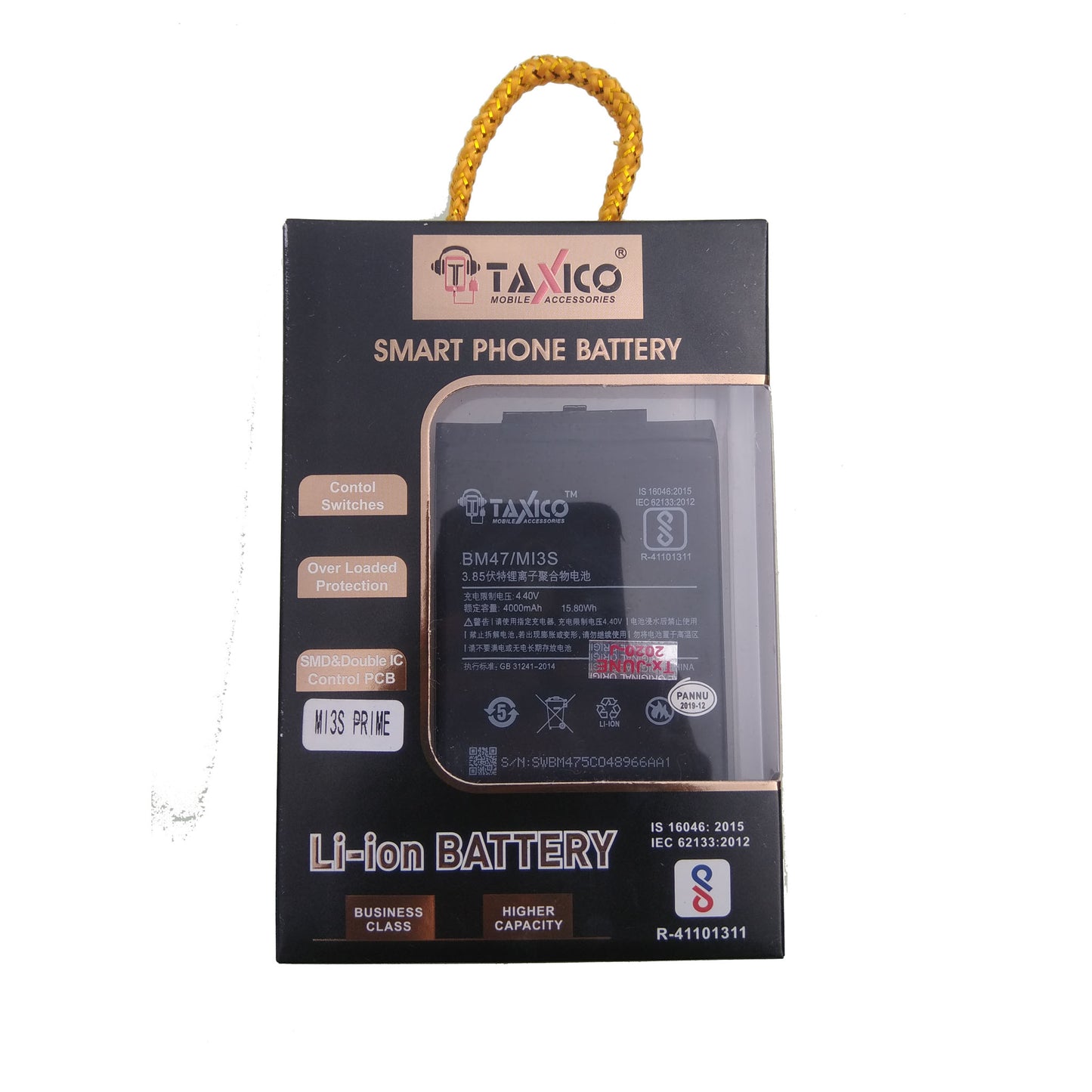 High Capacity Li-ion Battery for MI3S PRIME Mobile Phone - Faritha