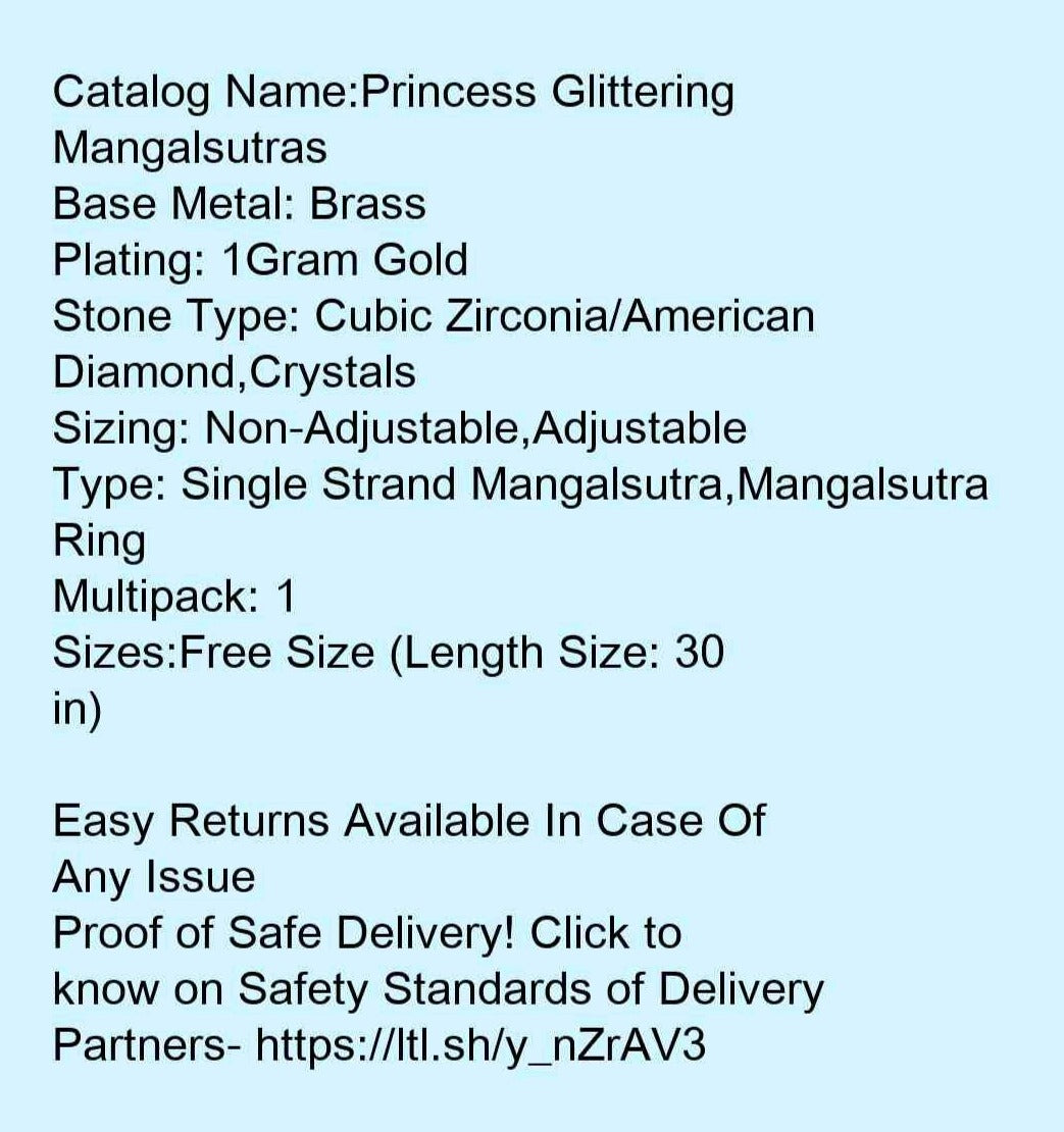 Princess Glittering Mangalsutras - Faritha