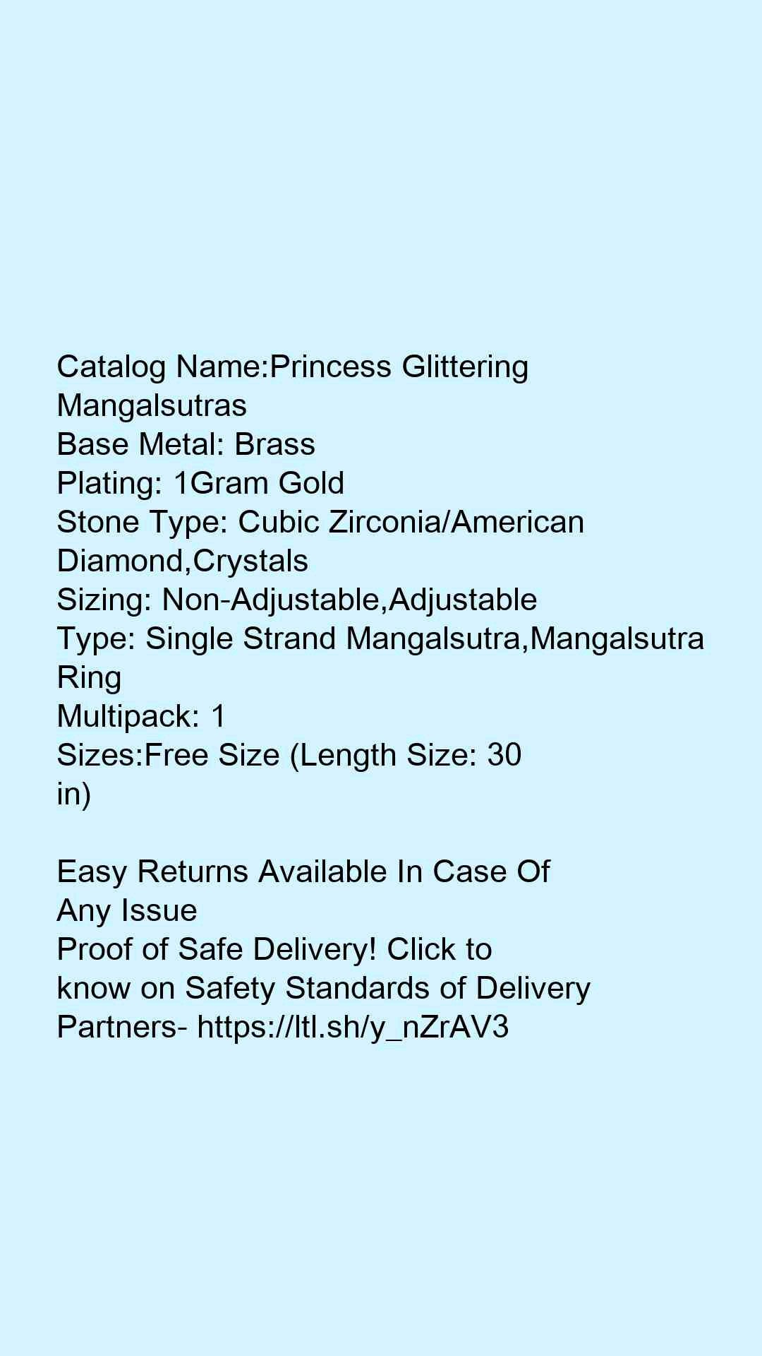 Princess Glittering Mangalsutras - Faritha