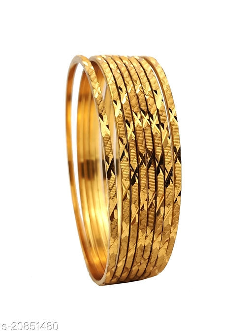 Gold Plated 8 pcs Churi Bangle Set for Women* - Faritha