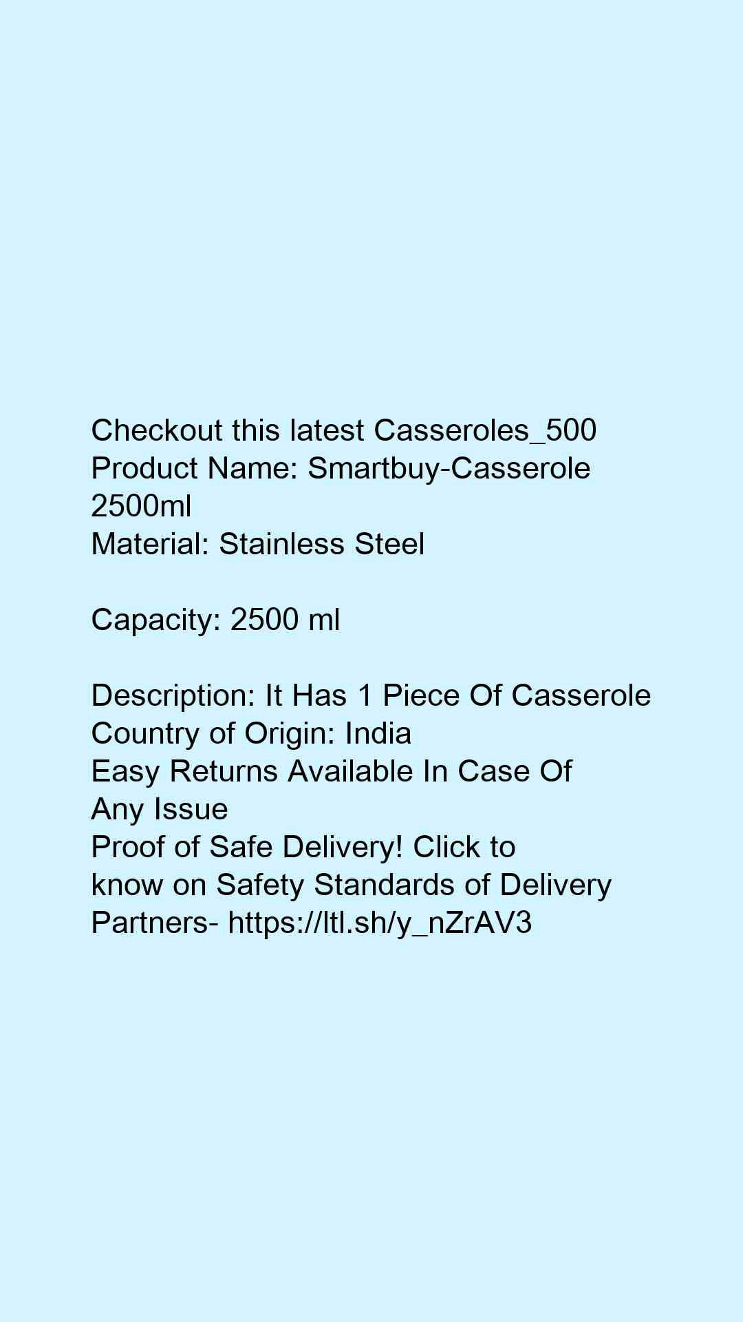 Smartbuy-Casserole 2500ml - Faritha
