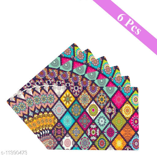 PVC Printed Water and Heat-Proof Table Placemat (Set of 6)* - Faritha