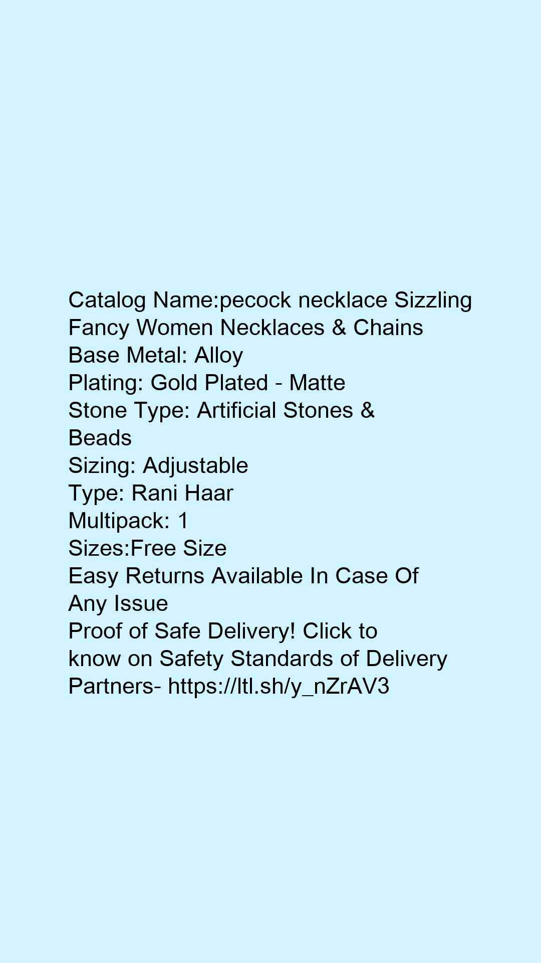 pecock necklace Sizzling Fancy Women Necklaces & Chains - Faritha