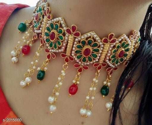 Women's Alloy Gold Plated Jewellery Set - Faritha