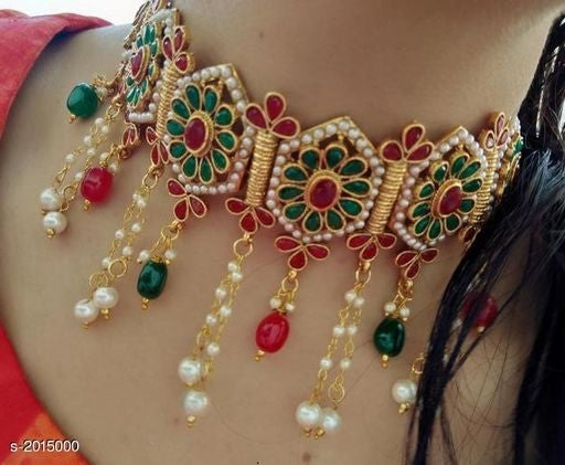 Women's Alloy Gold Plated Jewellery Set - Faritha