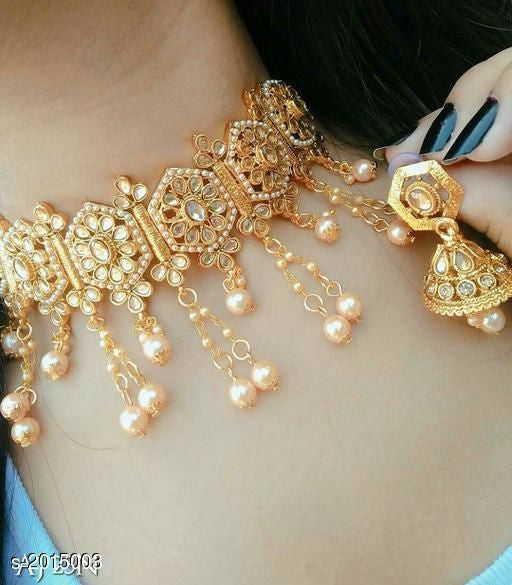 Women's Alloy Gold Plated Jewellery Set - Faritha