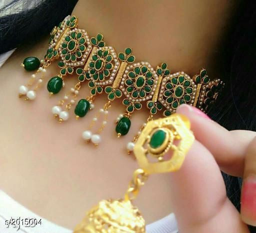 Women's Alloy Gold Plated Jewellery Set - Faritha