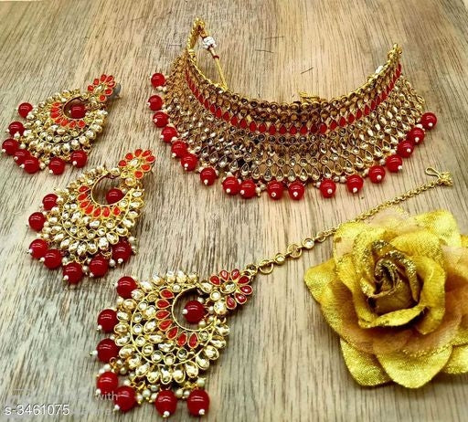 Women's Alloy Gold Plated Jewellery Set - Faritha