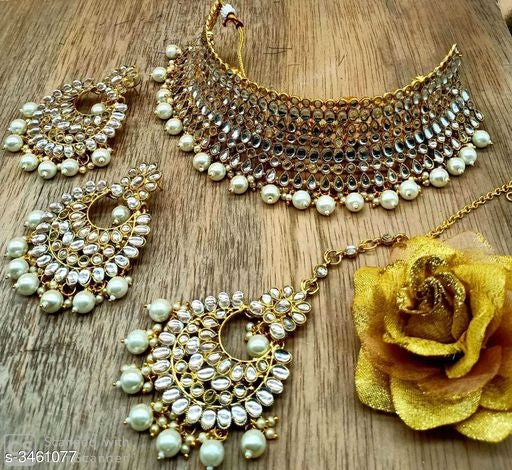 Women's Alloy Gold Plated Jewellery Set - Faritha