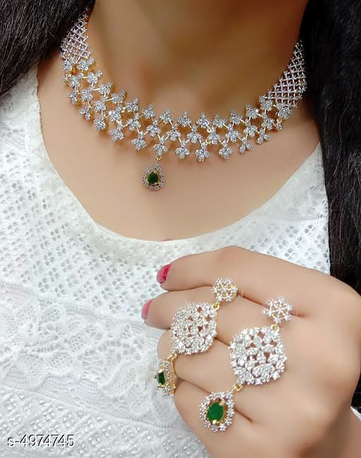 Women's Alloy Gold Plated Jewellery Set - Faritha