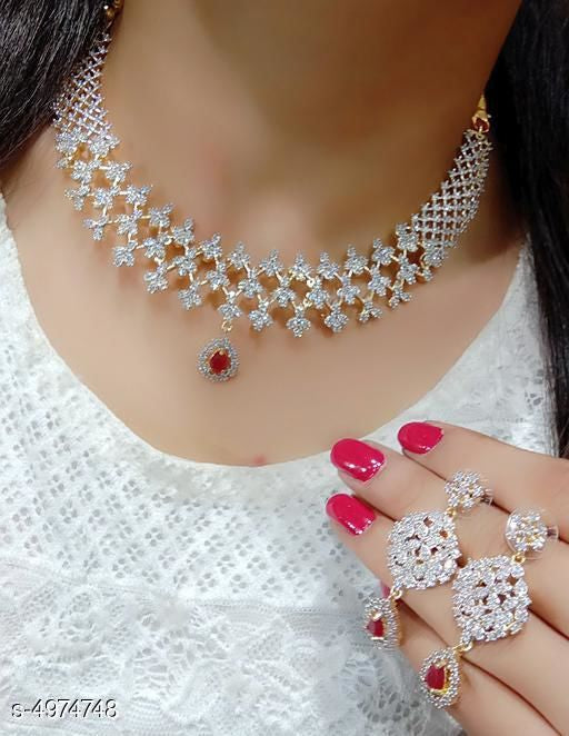 Women's Alloy Gold Plated Jewellery Set - Faritha