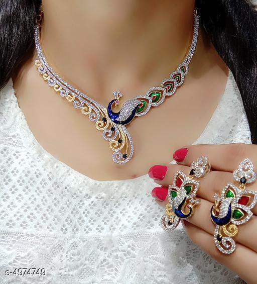 Women's Alloy Gold Plated Jewellery Set - Faritha