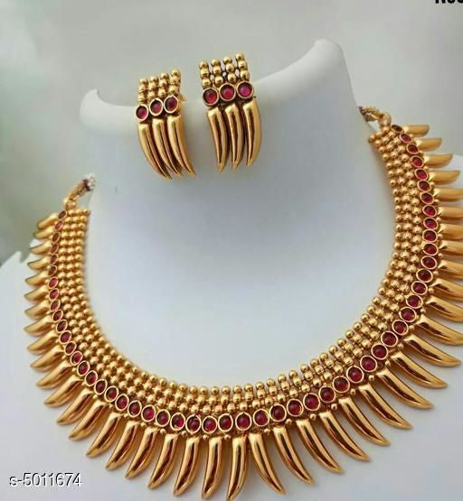 Women's Alloy Gold Plated Jewellery Set - Faritha