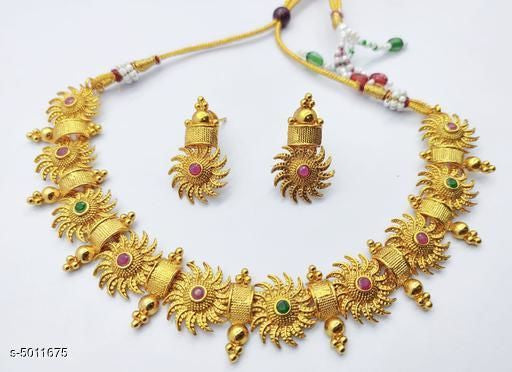 Women's Alloy Gold Plated Jewellery Set - Faritha