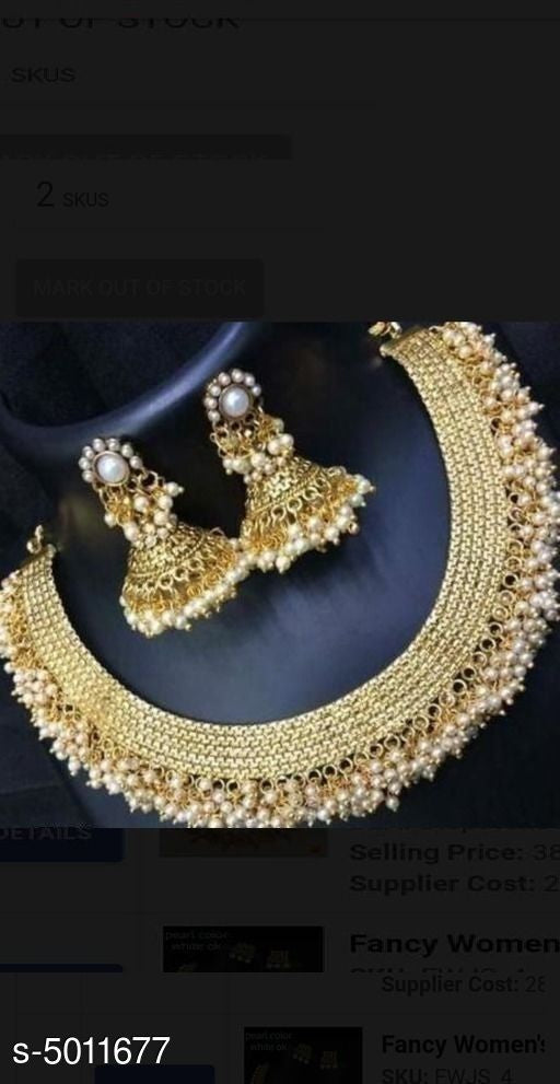 Women's Alloy Gold Plated Jewellery Set - Faritha