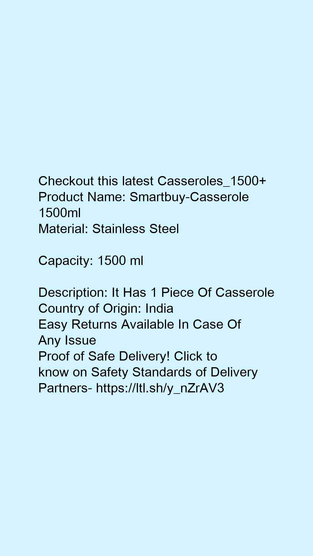 Smartbuy-Casserole 1500ml - Faritha