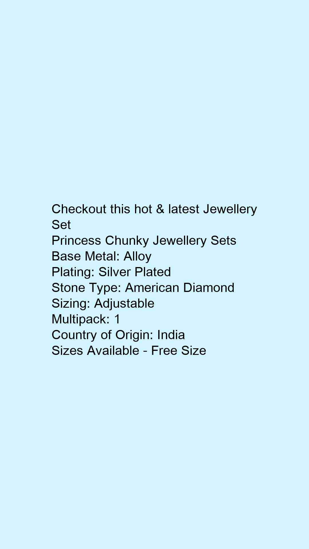 Princess Chunky Jewellery Sets - Faritha