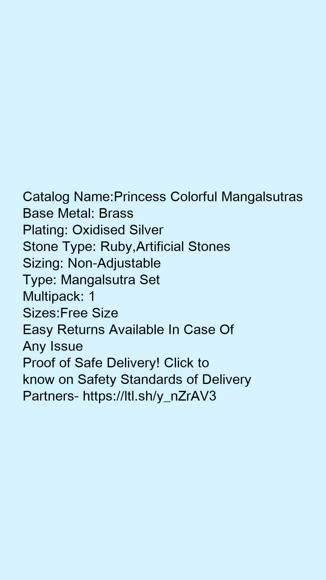 Princess Colorful Mangalsutras - Faritha