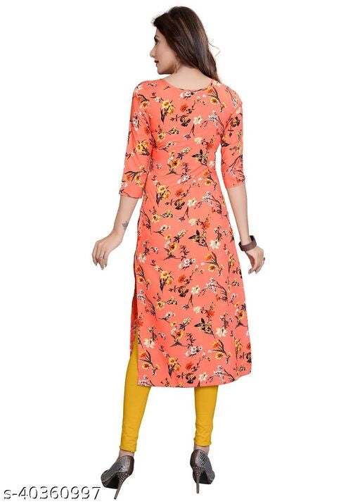 Women's American Crepe A-Line Readymade Kurti - Faritha
