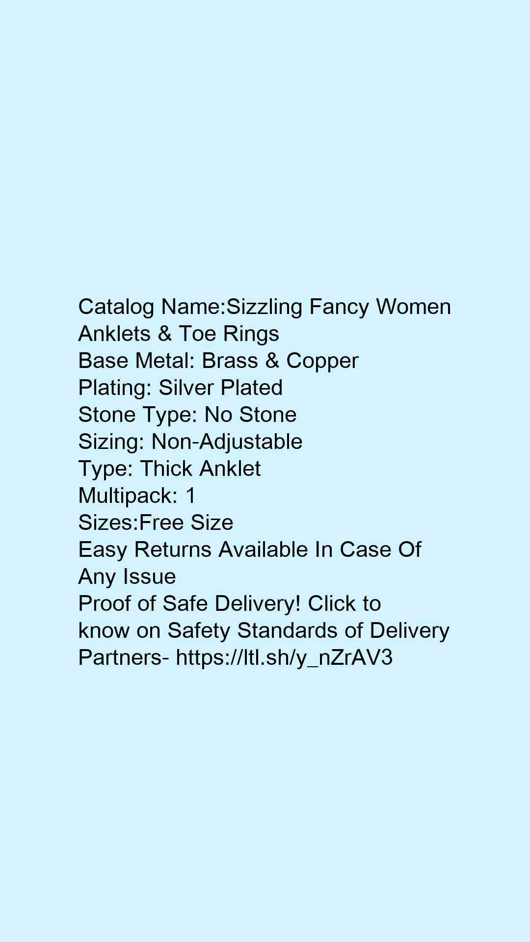 Sizzling Fancy Women Anklets & Toe Rings - Faritha