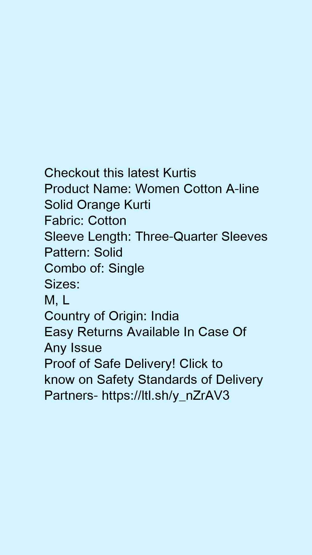 Women's Solid Cotton Kurti - Faritha