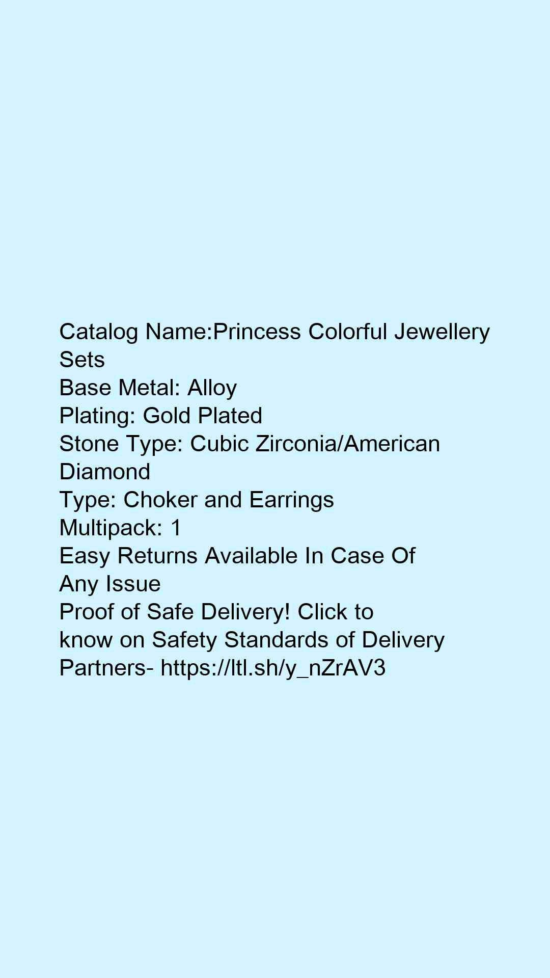 Princess Colorful Jewellery Sets - Faritha