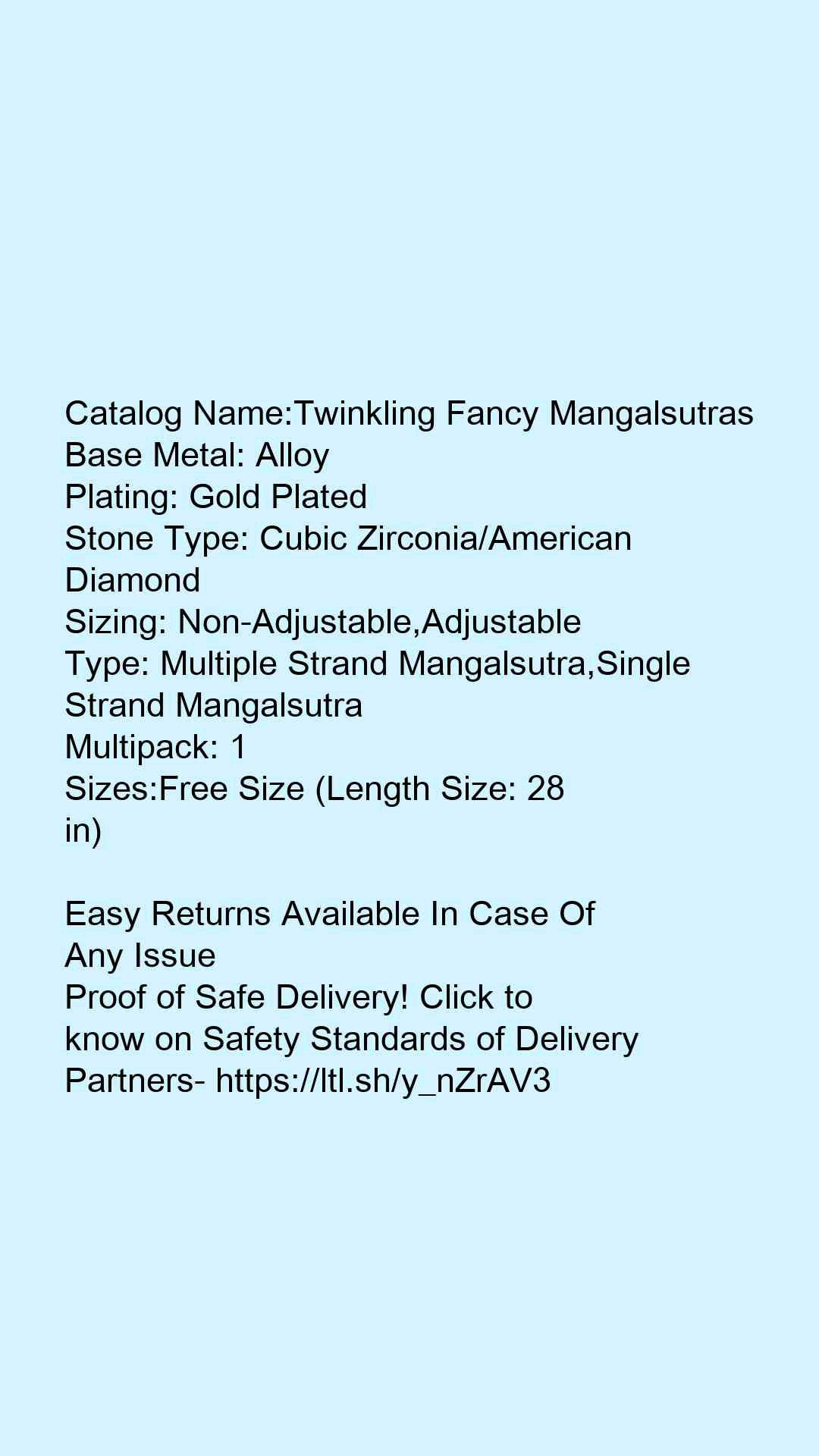 Twinkling Fancy Mangalsutras - Faritha