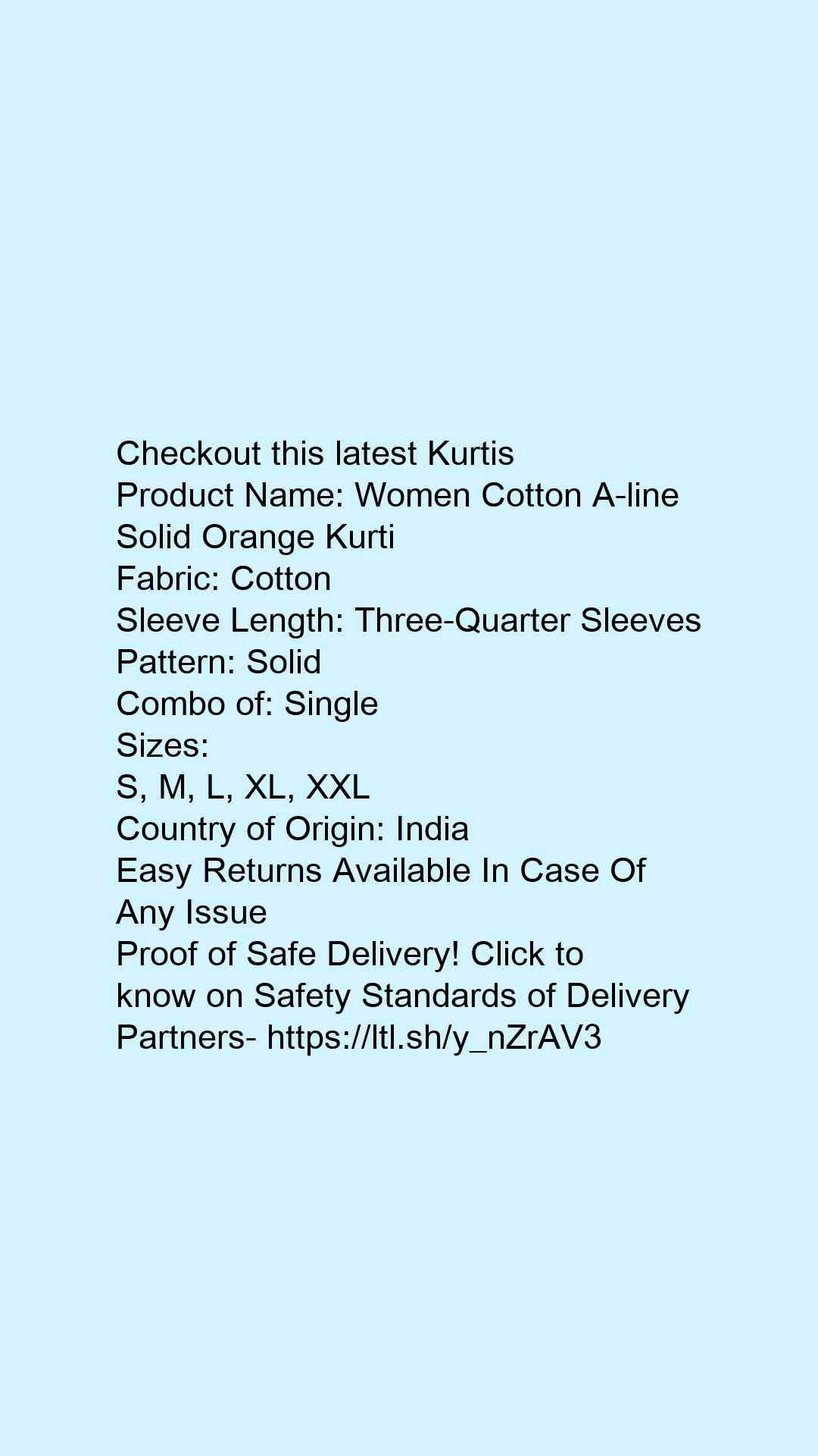 Women's Solid Cotton Kurti - Faritha