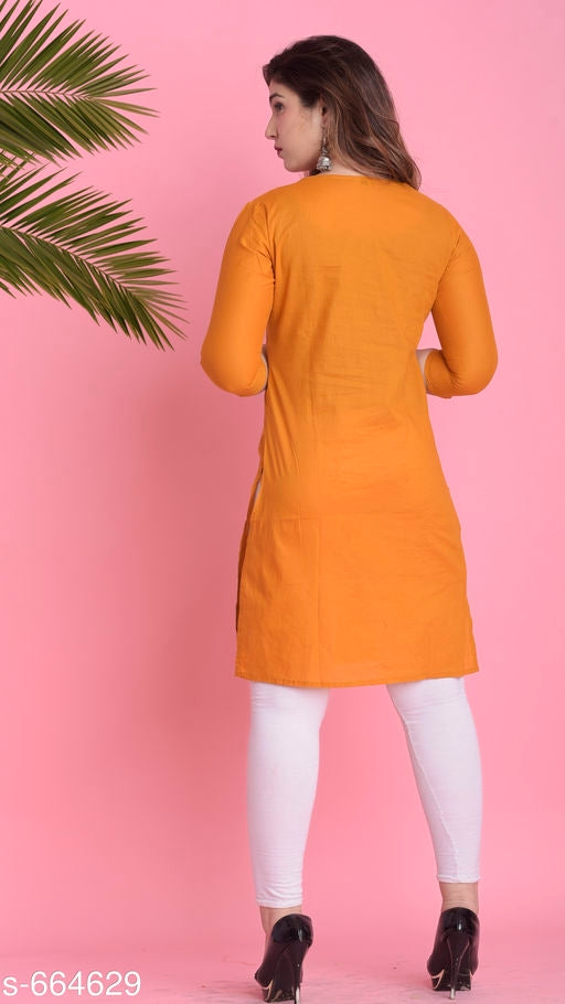 Women's Solid Cotton Kurti - Faritha