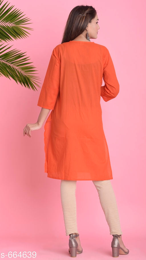 Women's Solid Cotton Kurti - Faritha