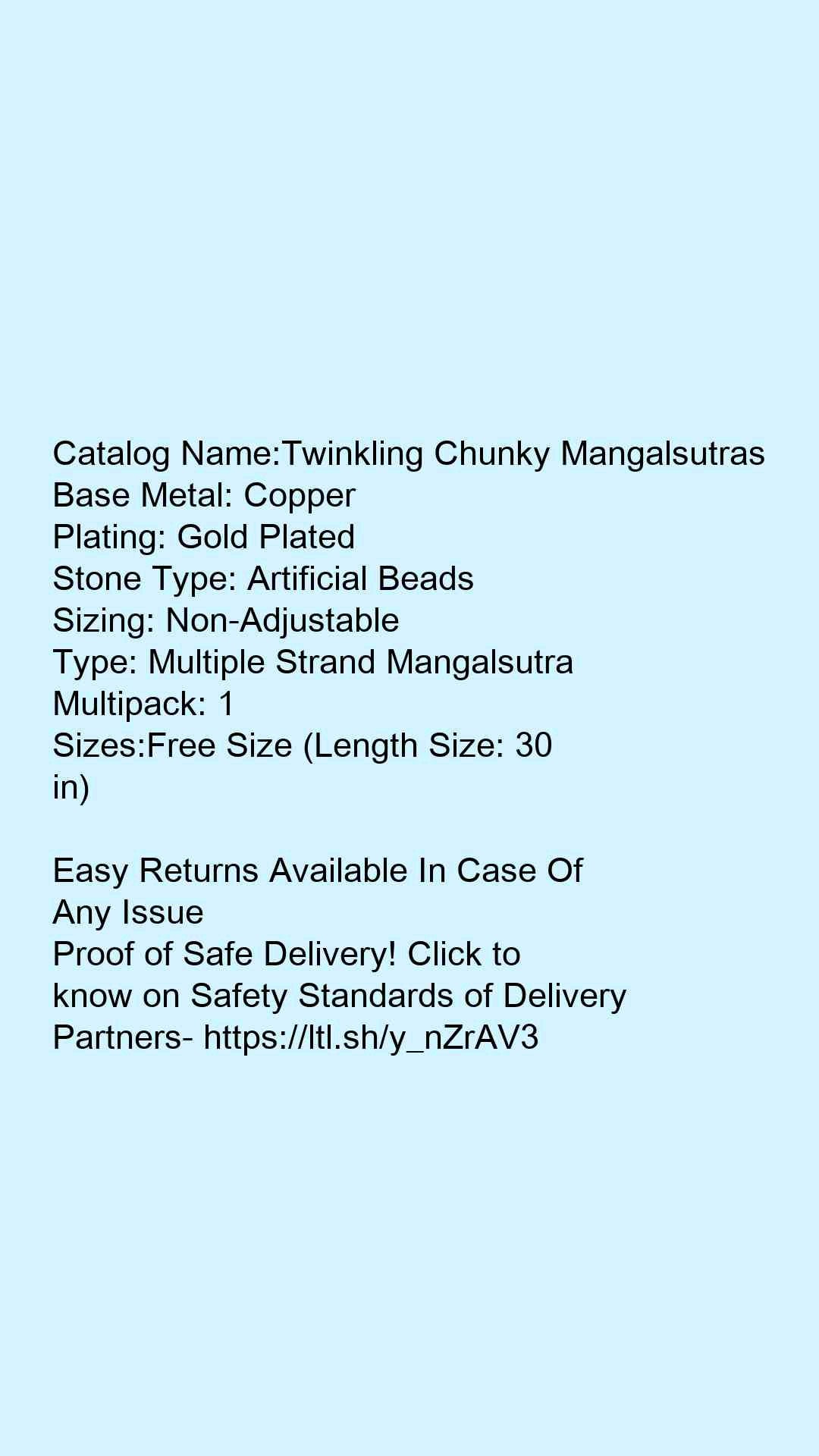 Twinkling Chunky Mangalsutras - Faritha