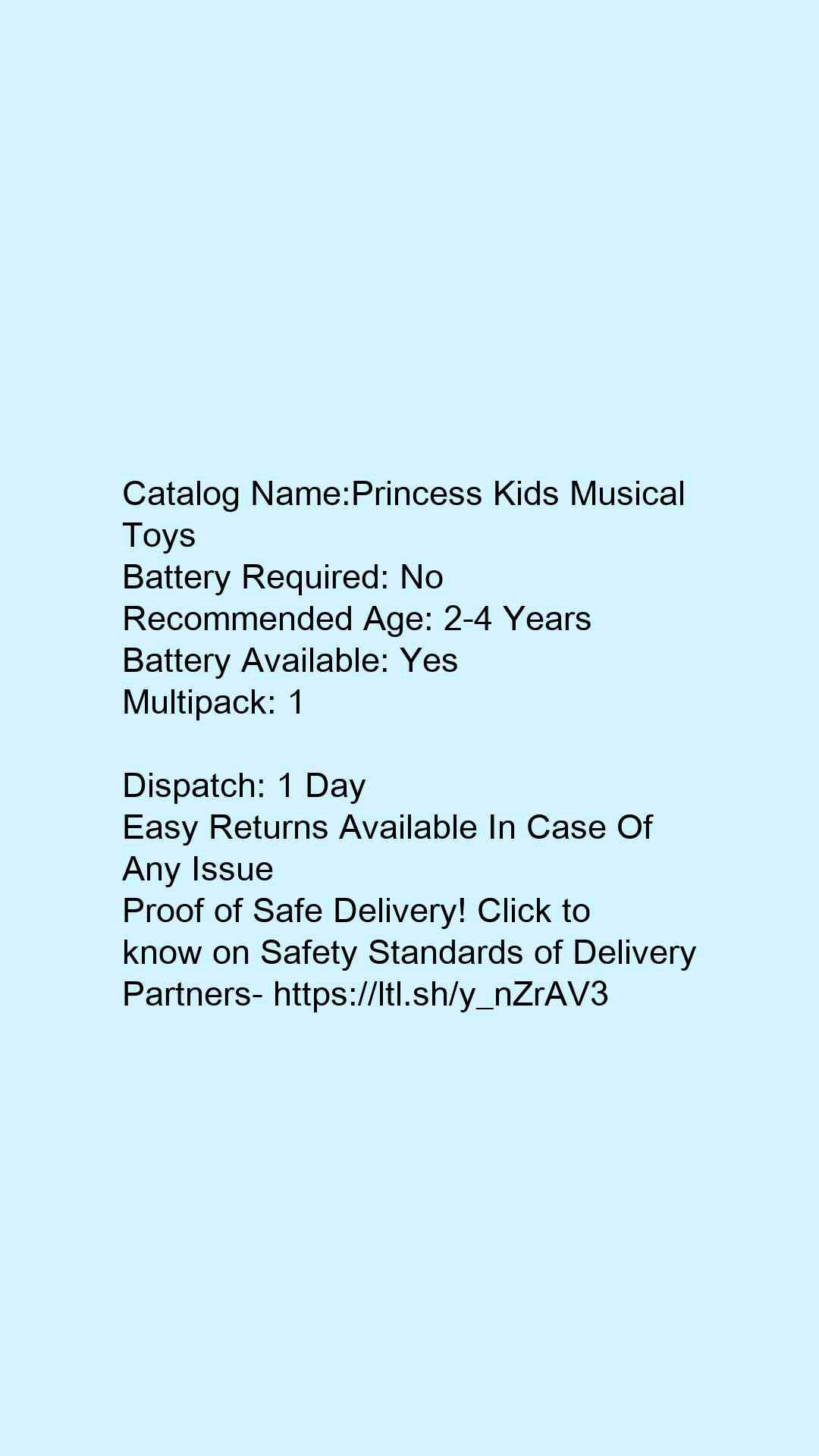 Princess Kids Musical Toys - Faritha