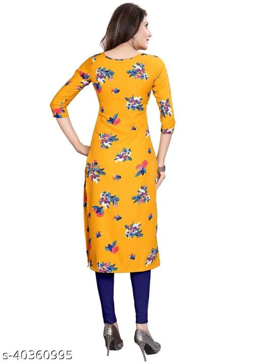 Women's American Crepe A-Line Readymade Kurti - Faritha