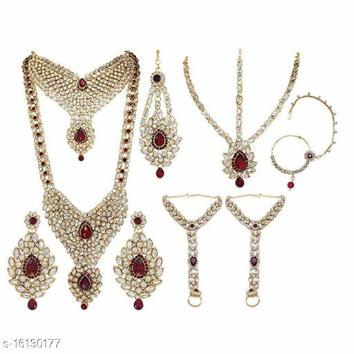 Red Studded Bridal Set - Faritha