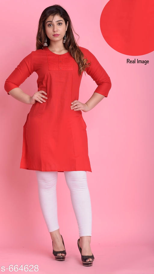 Women's Solid Cotton Kurti - Faritha
