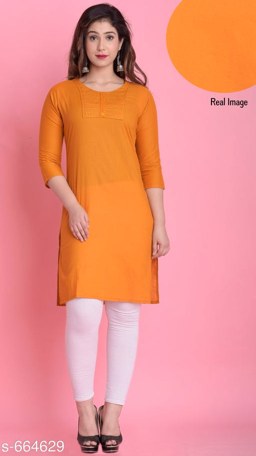 Women's Solid Cotton Kurti - Faritha