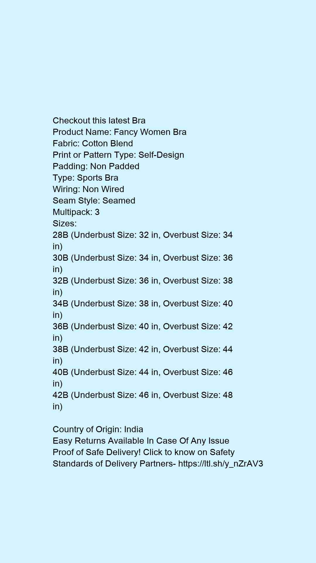 Fancy Women Bra - Faritha