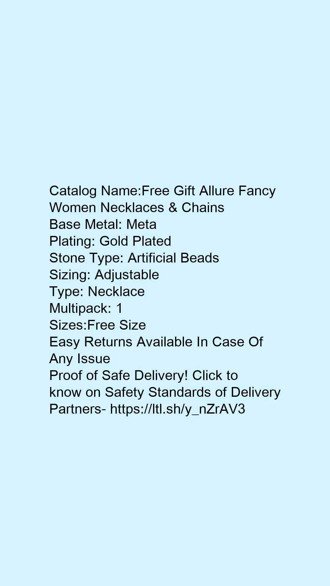 Free Gift Allure Fancy Women Necklaces & Chains - Faritha